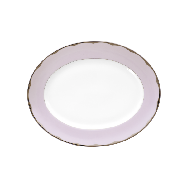 Plat ovale petit modèle illusion en porcelaine
