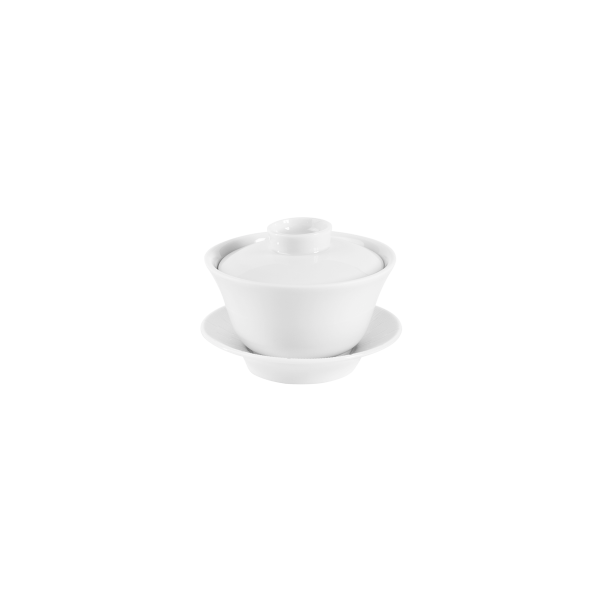 Tasse et soucoupe Thé Chinoise Infini Blanc en porcelaine